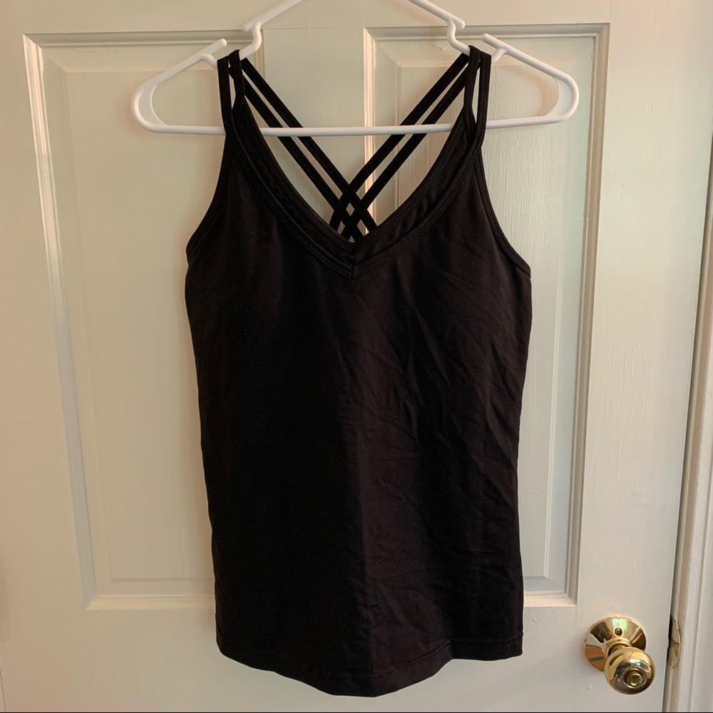 LikeNew Black Spandex Top with Built-in Padded Bra